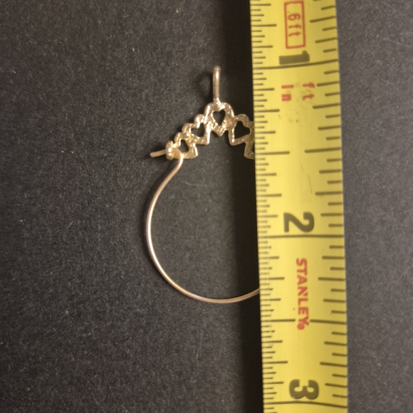 14 K Gold Marked Heart Charm Holder Pendant - Picture 4 of 5